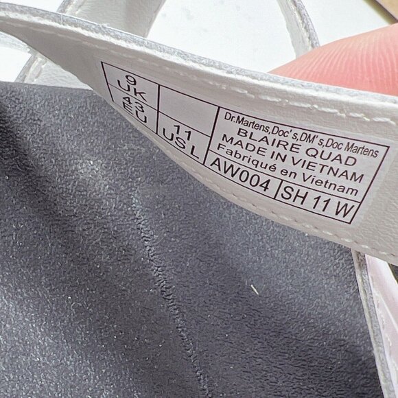 Dr. Martens Blaire Quad Women’s Platform Flats Sandals White Hydro Leather US 11 - Picture 11 of 12